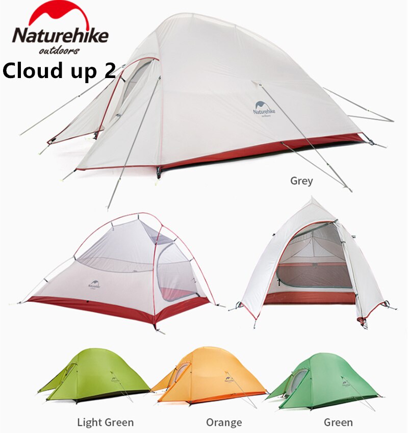 Naturehike tent Upgrade Cloud Up 1 2 3 Persons Camping Tent Outdoor 20D Silicone Ultralight Tent With Free Mat NH17T001-T
