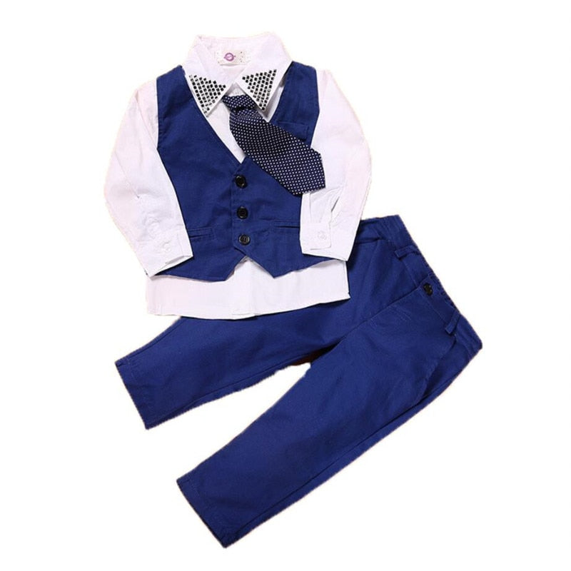 4 Pcs Set Autumn Children's Leisure Clothing Sets Baby Boy Clothes Vest Gentleman Suit for Weddings Formal Clothing Suits