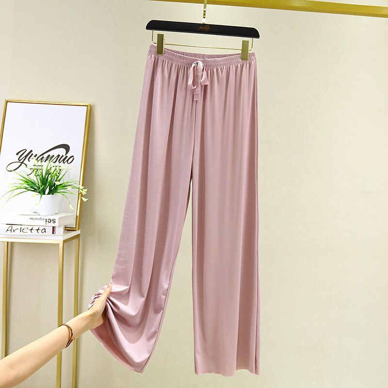 Summer Two Piece Set Women T Shirt and Pants Ice Silk Trouser Suits Loose 2 Piece Sets Womens V Neck T Shirts and Wide Leg Pants