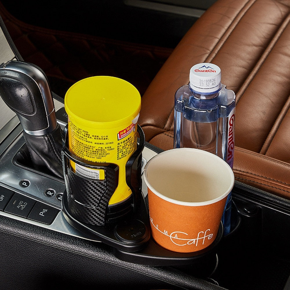 2 In 1 Vehicle-mounted Slip-proof Cup Holder 360 Degree Rotating Water Car Cup Holder Multifunctional Dual Houder Auto Accessory