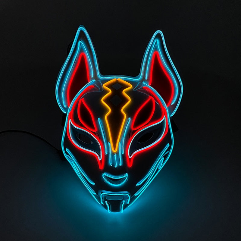 Halloween Carnival Party Costume Decoration Luminous LED Mask Halloween Mask LED Maske Light Up Party Masks for Glow Party