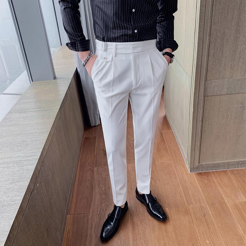 High Quality White Wedding Dress Pants Men Business Suit Pant Casual Slim Fit Formal Pants Pantalon Costume Men Suit Trousers
