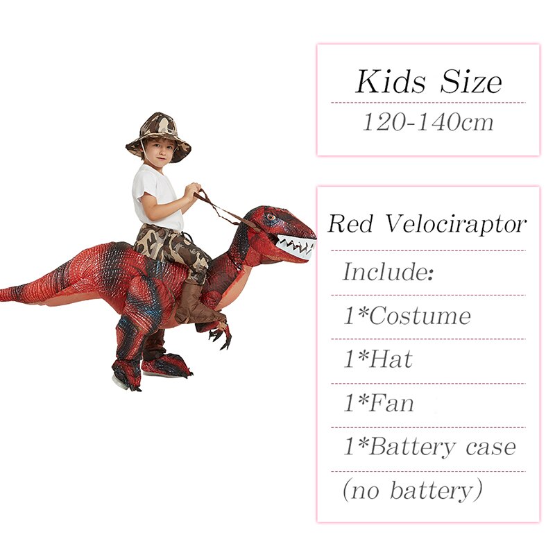 Velociraptor T REX Mascot Inflatable Costume For Kids Anime Halloween Costumes Dinosaur Birthday Gift For Party Cosplay Blow Up