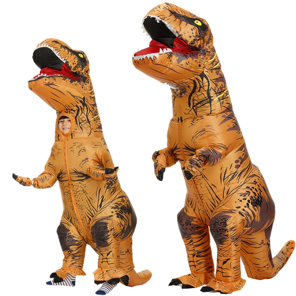 Adult Kids Mascot Inflatable Dinosaur Costumes Dino T-Rex Purim Halloween Party Costume For Carnival Cosplay Dress Suit