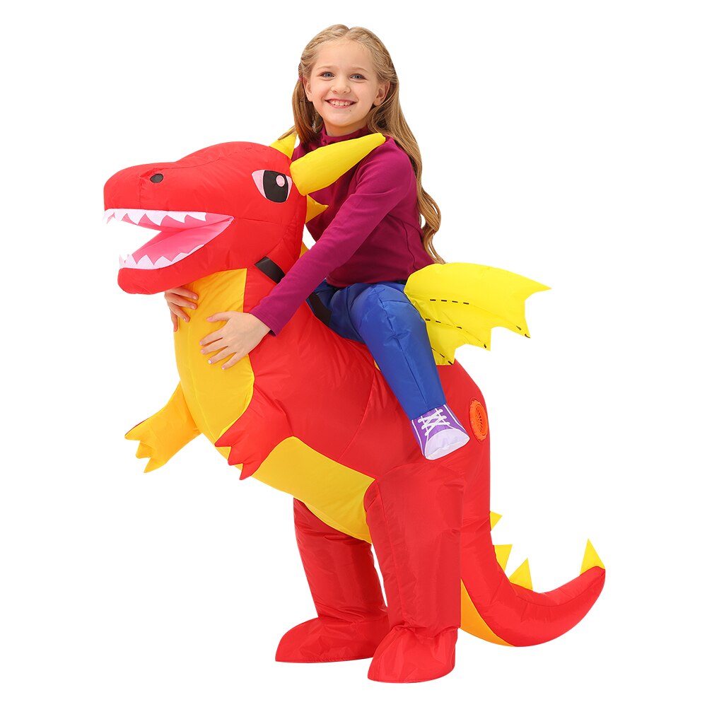 Kids Child Dinosaur Inflatable Costume Cartoon Anime Dress Suit Purim Halloween Christmas Party Cosplay Costumes for Boys Girls