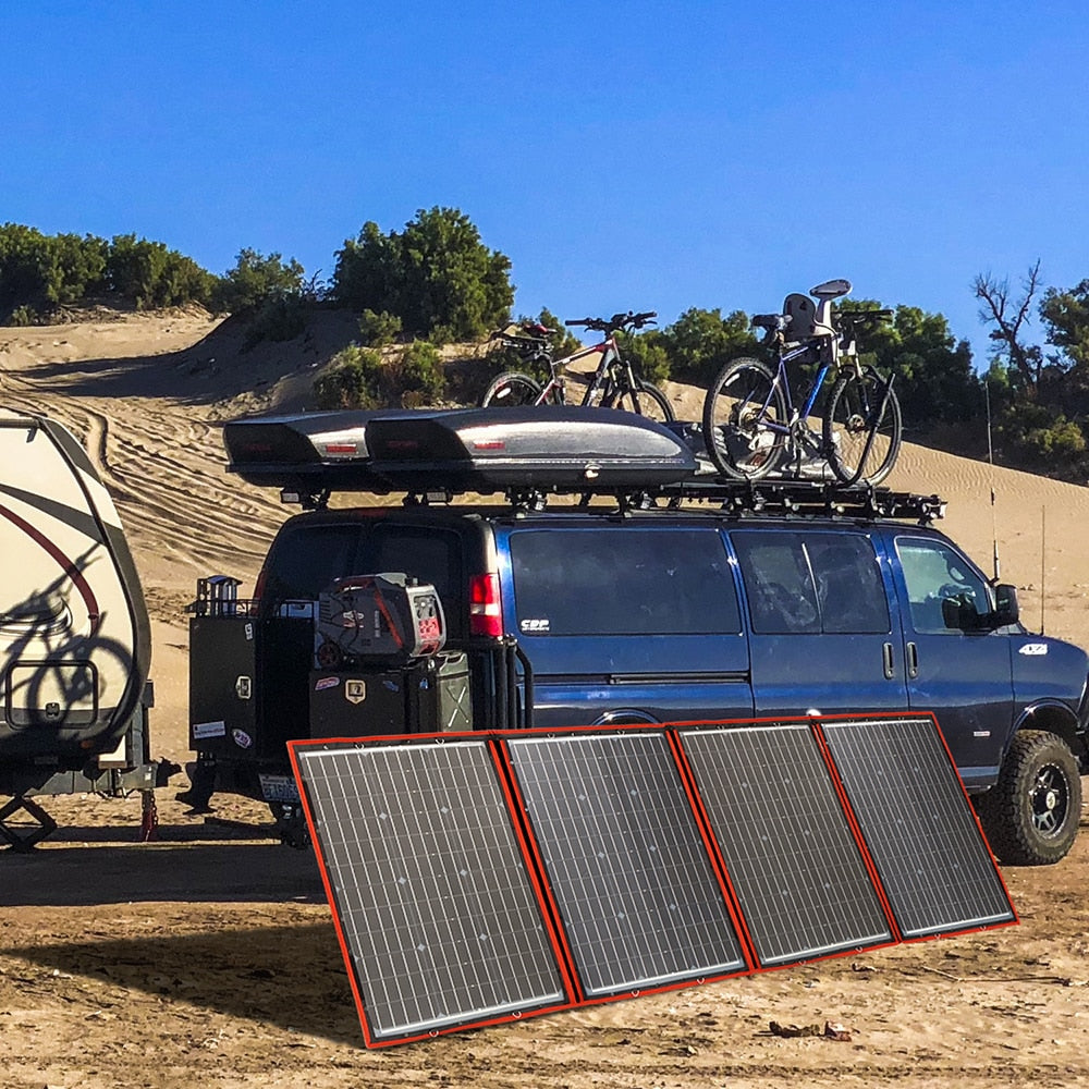 Dokio Brand Flexible Foldable 200W(50Wx4) Mono Solar Panel High Power Portable Solar Panel For RV&Boat&Travel Solar Panel 200W