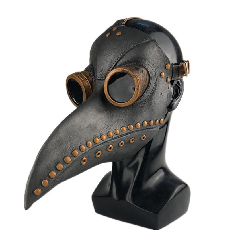 Plague Doctor Schnabel Masks Pipe Latex Steam Punks Black Death Horror Halloween Cosplay Mechanical Beak Masks Prop Carnival