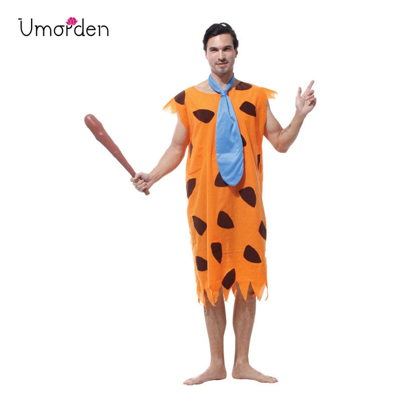 Umorden Purim Carnival Party Halloween Costumes Adult Man Primitive Savages Costume Men Fred Flintstones Stone Age Cosplay