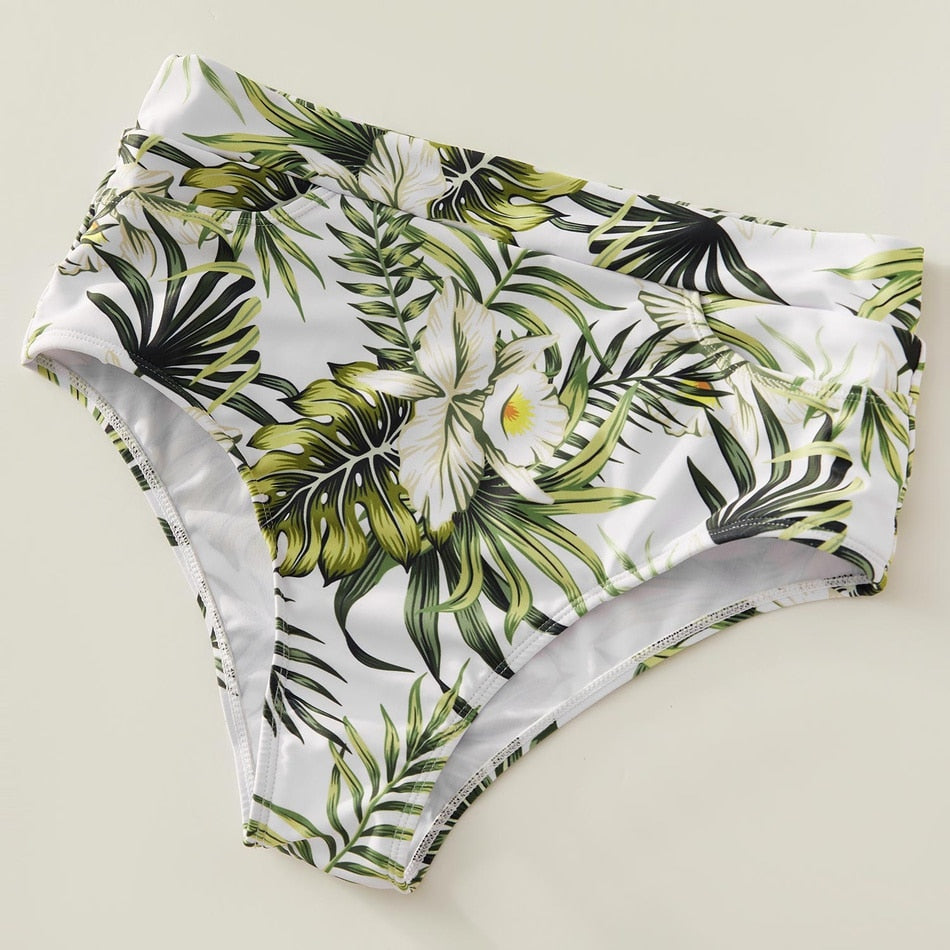 PatPat New Arrival Summer Tankini Palm Leaf Light Green Family Matching Swimsuits Swimwear Suits Children's Clothing