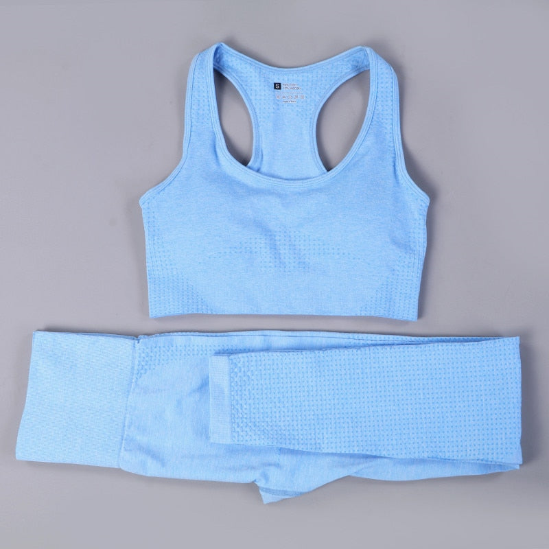GYMS 2/3PCS Seamless Women Yoga Set Workout Sportswear Gym Clothing Fitness Long Sleeve Crop Top High Waist Leggings Sports Suit