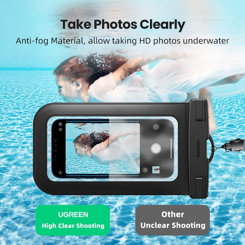 UGREEN IPX8 Waterproof Phone Case Bag For iPhone 14 13 12 Pro Max Protective Case For Samsung Xiaomi Universal Swim Pouch Bag