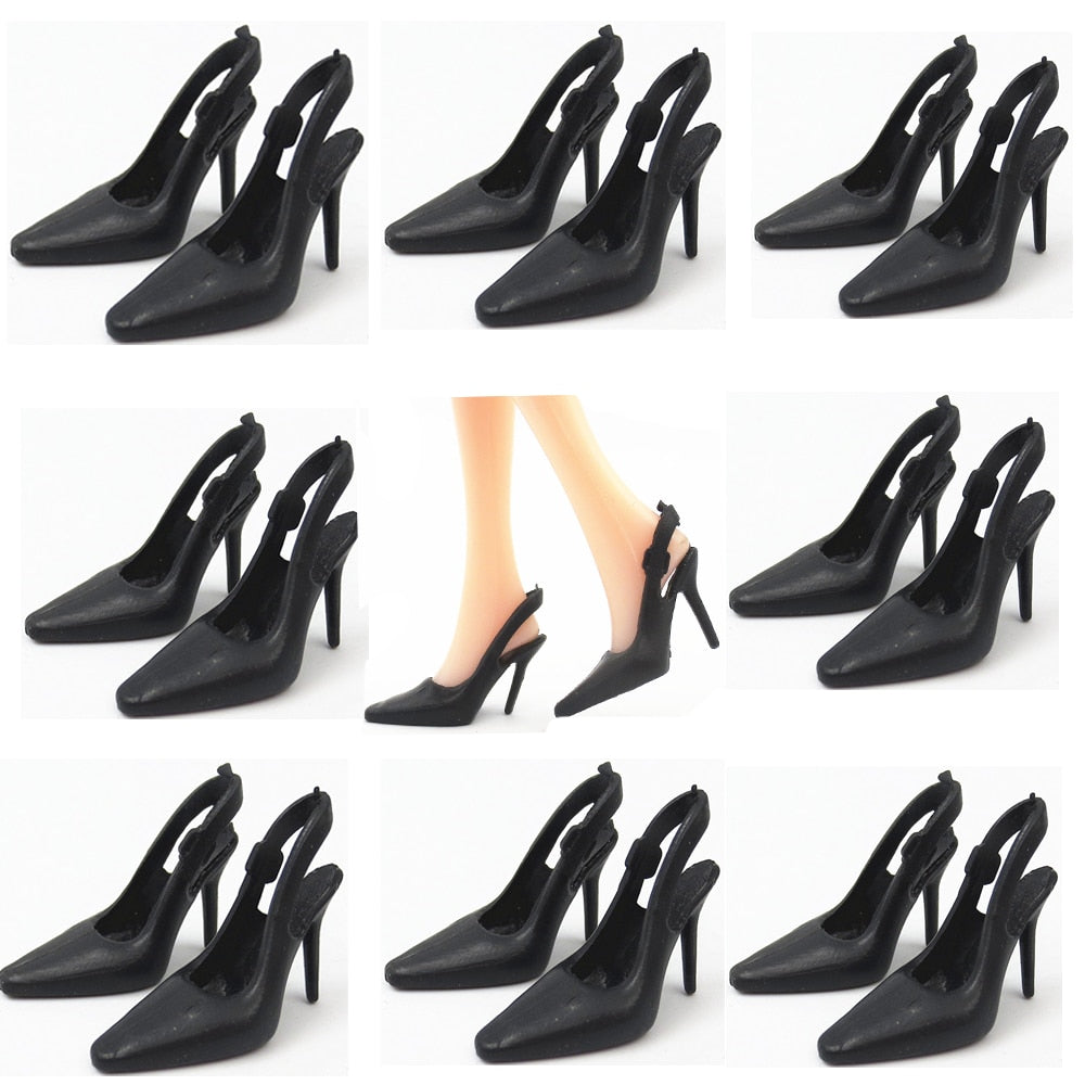 NK Hot sale  Doll Shoes Colorful Cute Heels Fashion  Hangers For Barbie Doll Accessories  High Quality Baby Playhouse Toy JJ