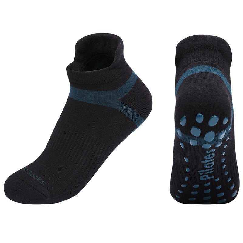 Plus Size Yoga Pilates Socks Women Men Sport Terry Cotton Anti-Slip Compression Fitness Gym Dance Playground Floor Ankle Sock