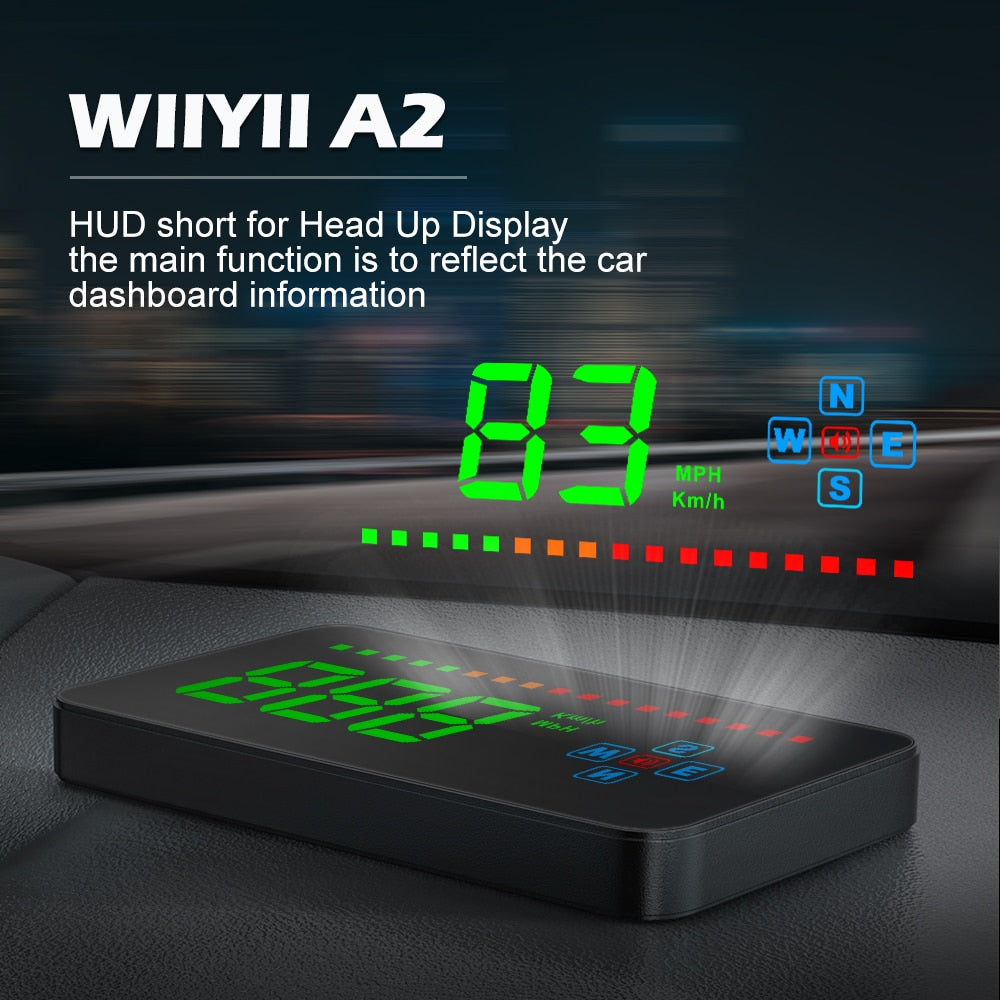 WiiYii A2 Auto GPS HUD Display Speedometer Windshield Project Head Up Display Car Electronics Accessories All Car Can Be Used