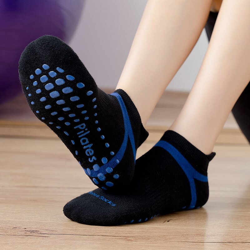 Plus Size Yoga Pilates Socks Women Men Sport Terry Cotton Anti-Slip Compression Fitness Gym Dance Playground Floor Ankle Sock