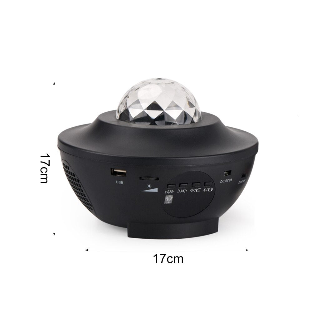 LED Star Projector Night Light 2 In 1 Starry Night Lamp Ocean Wave Projector With Music Bluetooth Speaker Remote Control For Kid