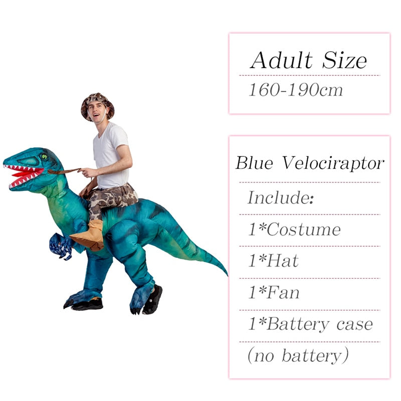 Velociraptor T REX Mascot Inflatable Costume For Kids Anime Halloween Costumes Dinosaur Birthday Gift For Party Cosplay Blow Up