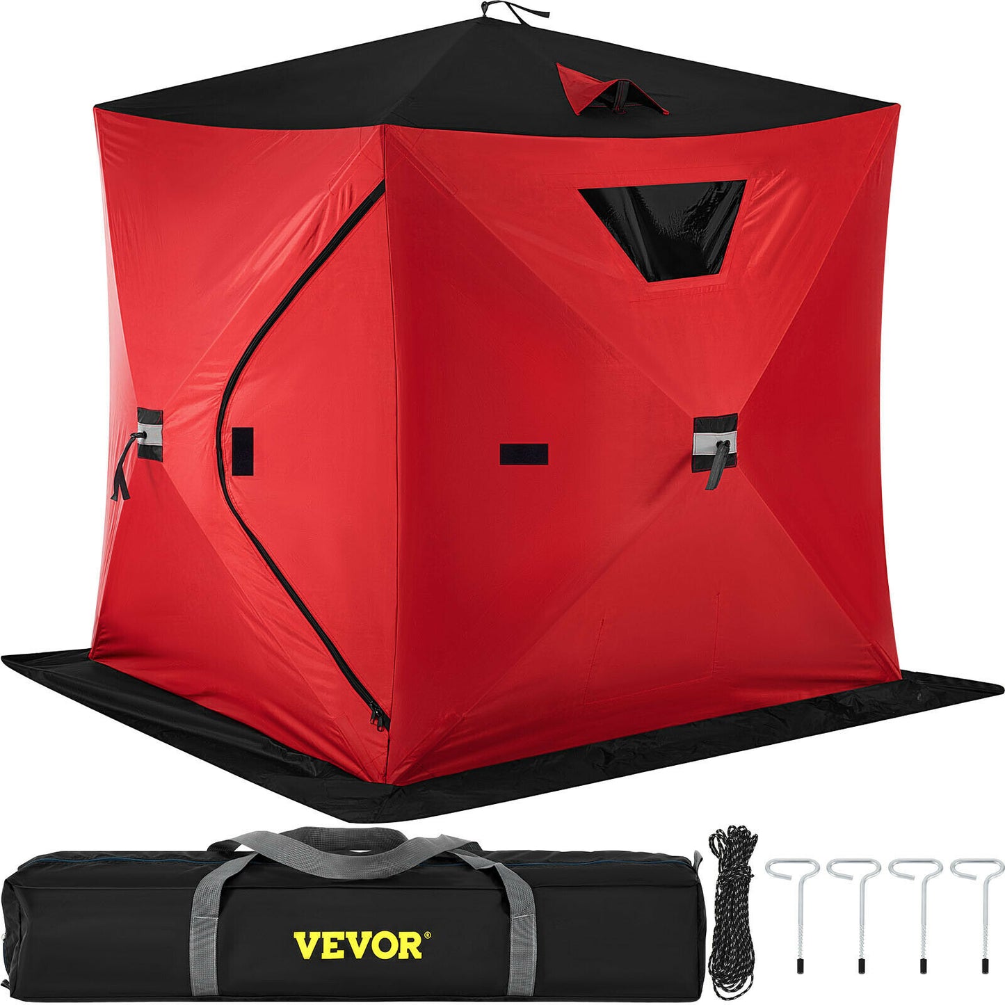 VEVOR Ice Fishing Tent Warm Awning Pop-Up 2-Person Oxford Fabric Waterproof Windproof Canopy for Winter Fishing Camping Hiking