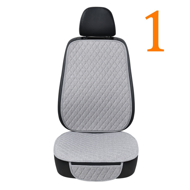 Summer Car Seat Cover Protector Auto Flax Front Back Rear Backrest Linen Seat Cushion Pad for Automotive Interior Truck Suv Van