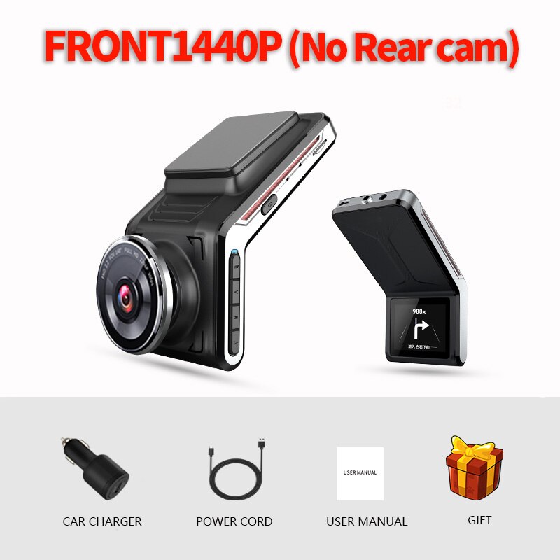 U2000 dash cam front and rear 1440p view camera Lens CAR dvr with 2 cam video recorder Auto Dvrs Night Vision 24H Parking mode