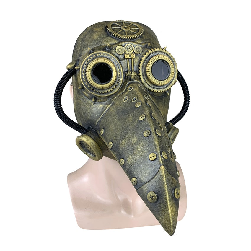 Plague Doctor Schnabel Masks Pipe Latex Steam Punks Black Death Horror Halloween Cosplay Mechanical Beak Masks Prop Carnival