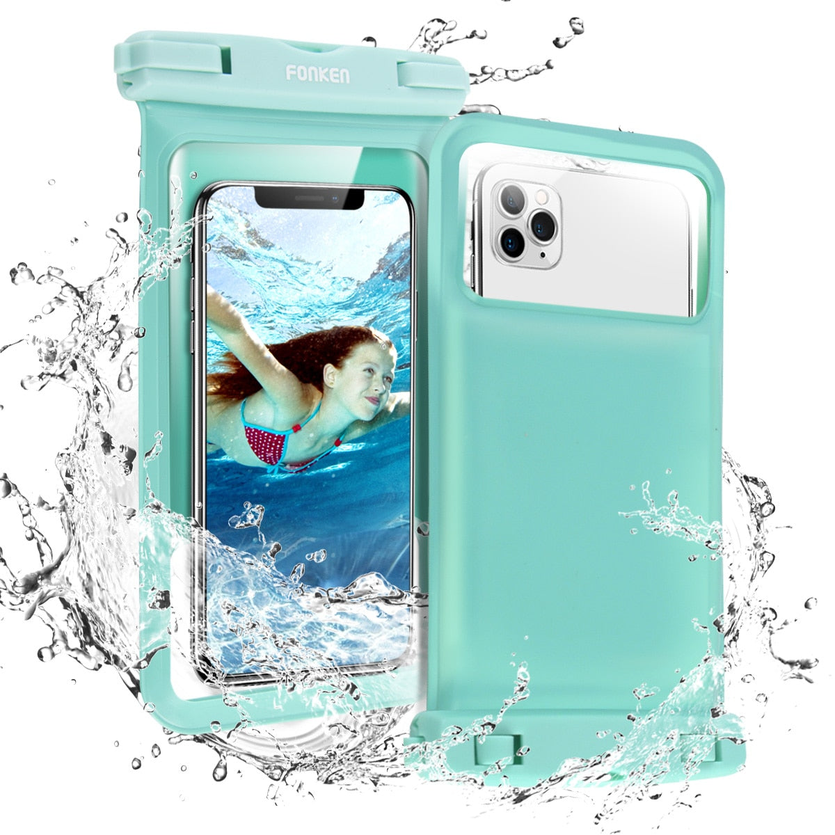 FONKEN Waterproof Case For Phone Cover Sea Swim Float Bag Underwater Swimming Dry Bag 6.5 inch Smartphone Sponge Floating Pouch