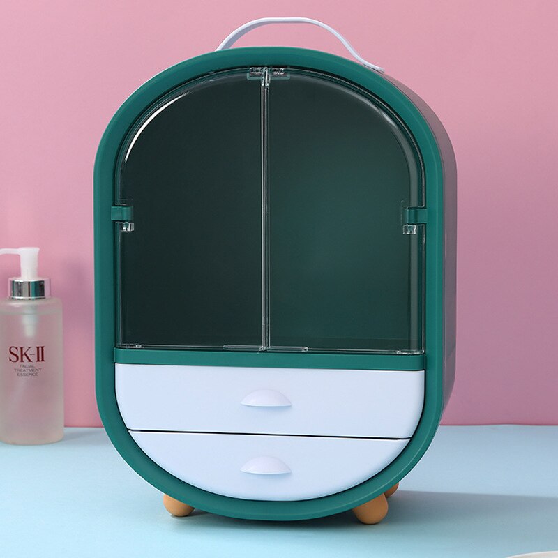 Makeup Organizer Cosmetic Storage Box Lipstick Rack Jewelry Storage Box Cosmetic Brush Portable Drawer with Cover Dust-proof