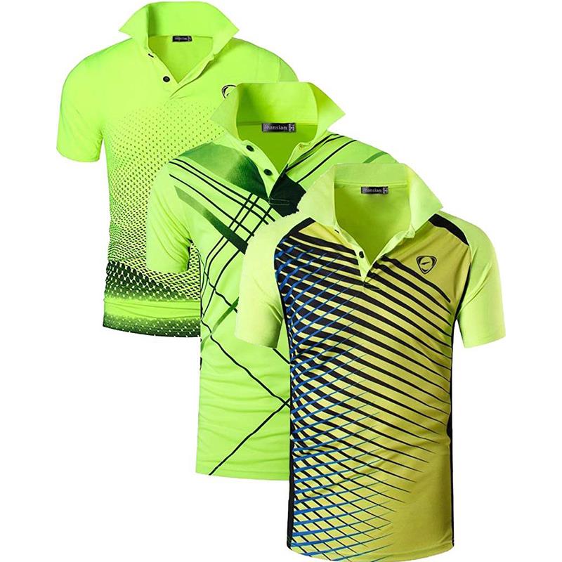 Jeansian 3 Pack Men's Sport Tee Polo Shirts POLOS Poloshirts Golf Tennis Badminton Dry Fit Short Sleeve LSL195 PackE