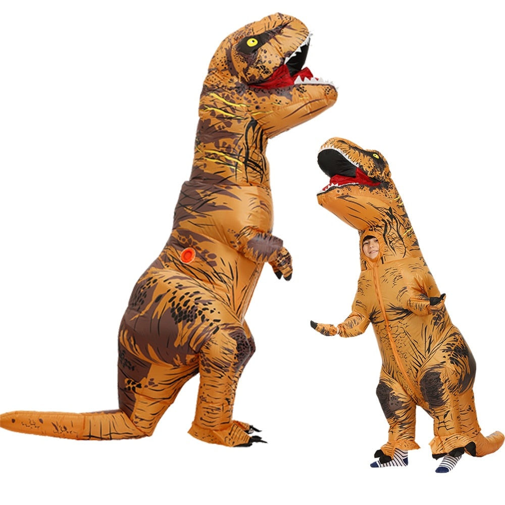 Adult Kids Mascot Inflatable Dinosaur Costumes Dino T-Rex Purim Halloween Party Costume For Carnival Cosplay Dress Suit