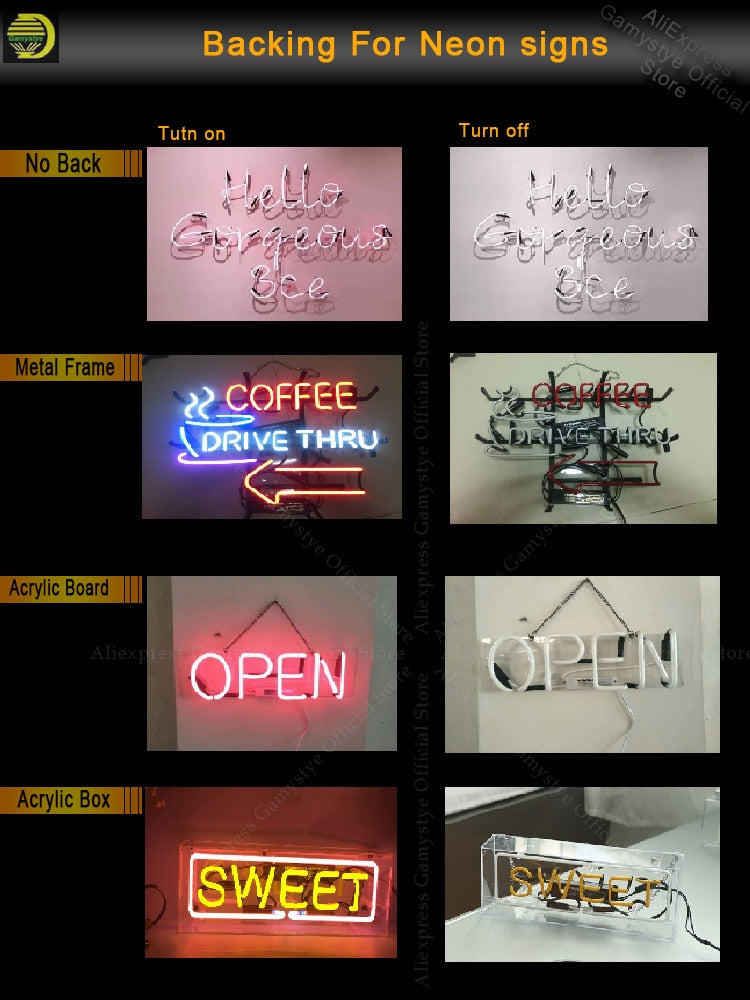Custom Neon Signs 10kv Brand Car LOGO Neon Light Sign Home Sign Iconic Wall Signs Beer Bar Game Room Restaurant Home Lamps Neon
