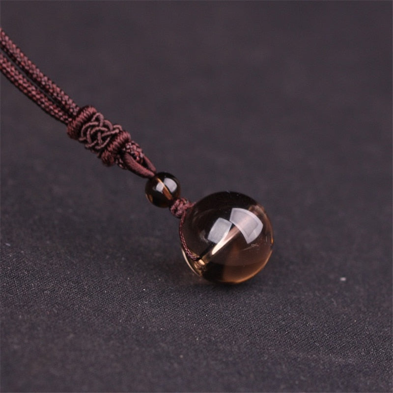 High Quality Lucky Love Jewelry Obsidian Tiger Eye Stone Beads Ball Transfer Pendant Necklace For Women Men