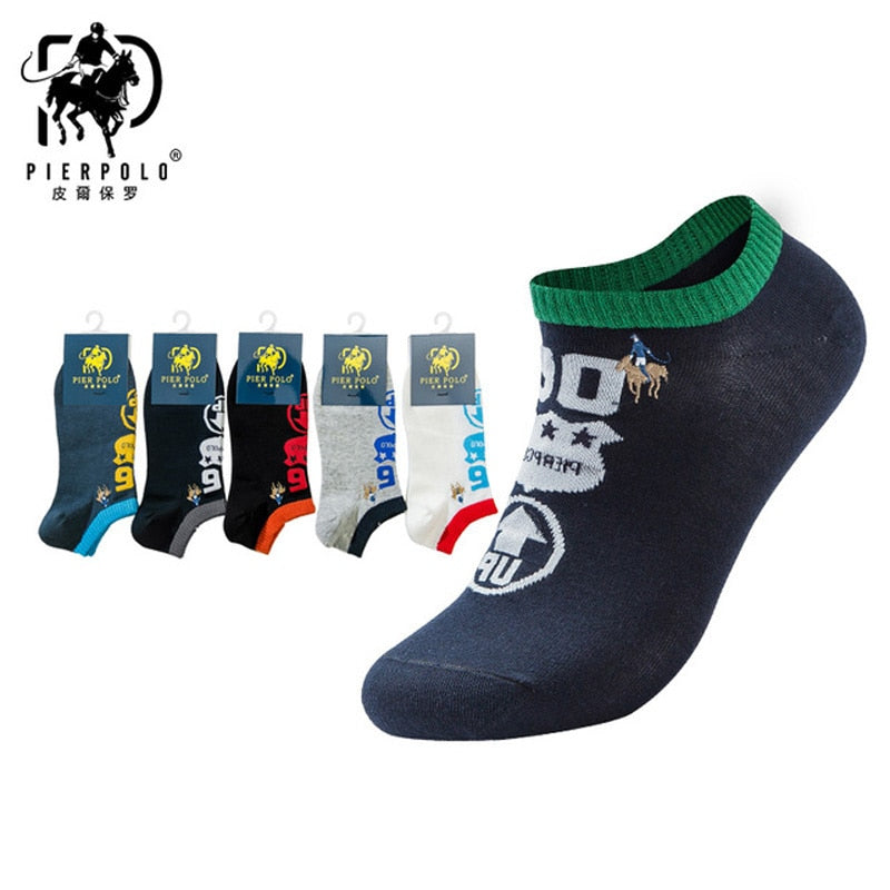 PIER POLO Socks Men Hot Sale Summer Socks Cotton Men's Fashion Short Socks 5 pairs/lot harajuku Happy Socks Men