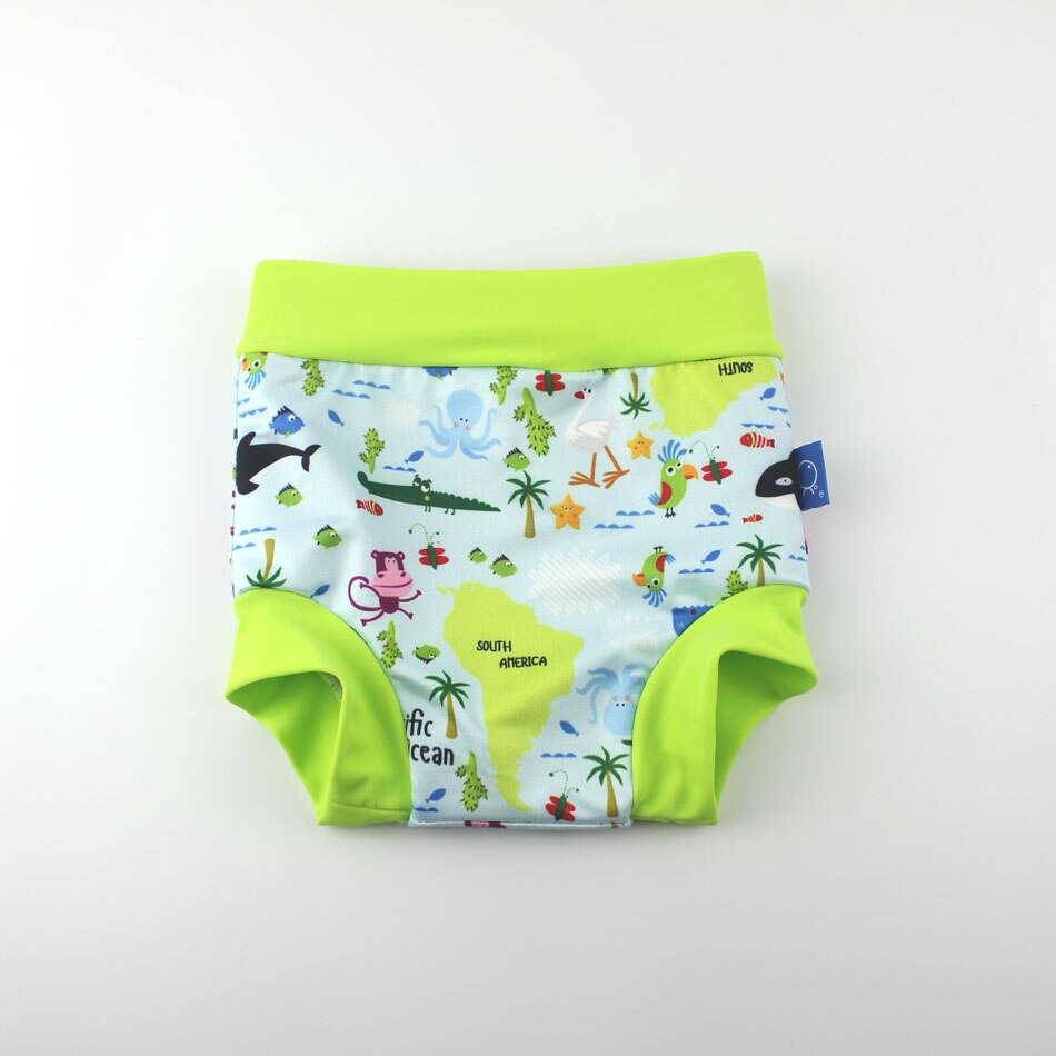 Infant Children Leakproof Swimming Nappies Newborn Baby High Waist Swimming Trunks Baby Boys Girls Cartoon Printed Swim Diapers