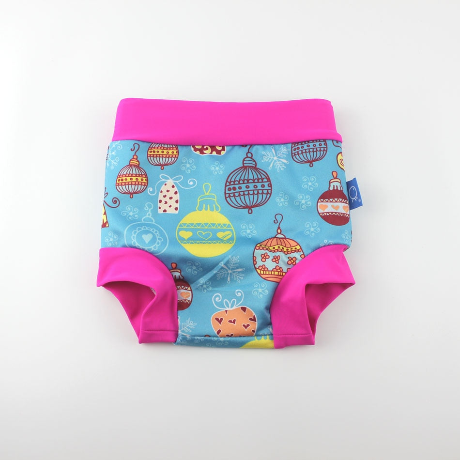 Infant Children Leakproof Swimming Nappies Newborn Baby High Waist Swimming Trunks Baby Boys Girls Cartoon Printed Swim Diapers