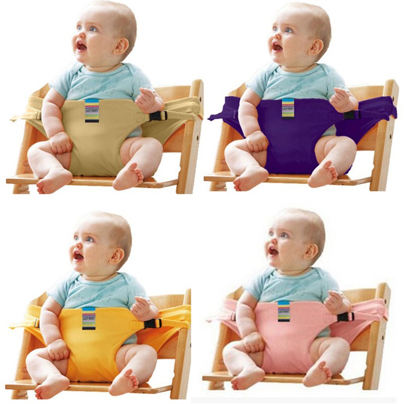 Foldable Baby Dining Chair stretch wrap Safety Belt Seat Lunch Chair Seat Portable Feeding Chair Harness baby Booster Seat