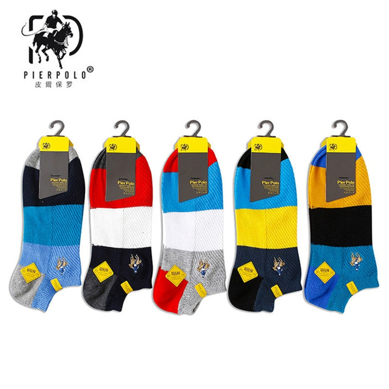 PIER POLO Socks Men Hot Sale Summer Socks Cotton Men's Fashion Short Socks 5 pairs/lot harajuku Happy Socks Men