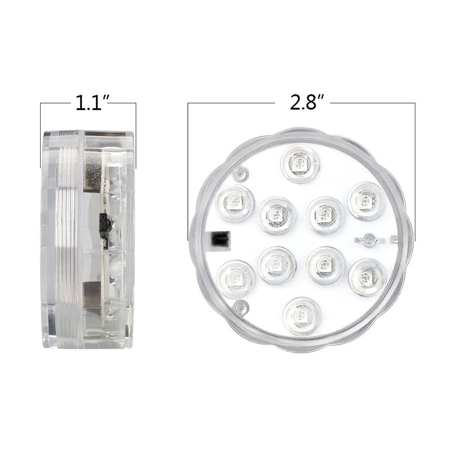 IP68 Waterproof Multi Color Submersible LED Lights Underwater Night Lamp Tea Light Vase Bowl Party Wedding Christmas Decoration