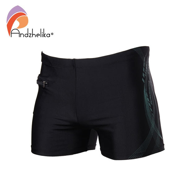 Andzhelika Swim Briefs Men's Swimsuits Swimming Trunks Sport Briefs Swim Suits Maillot De Bain Zipper Beach Shorts