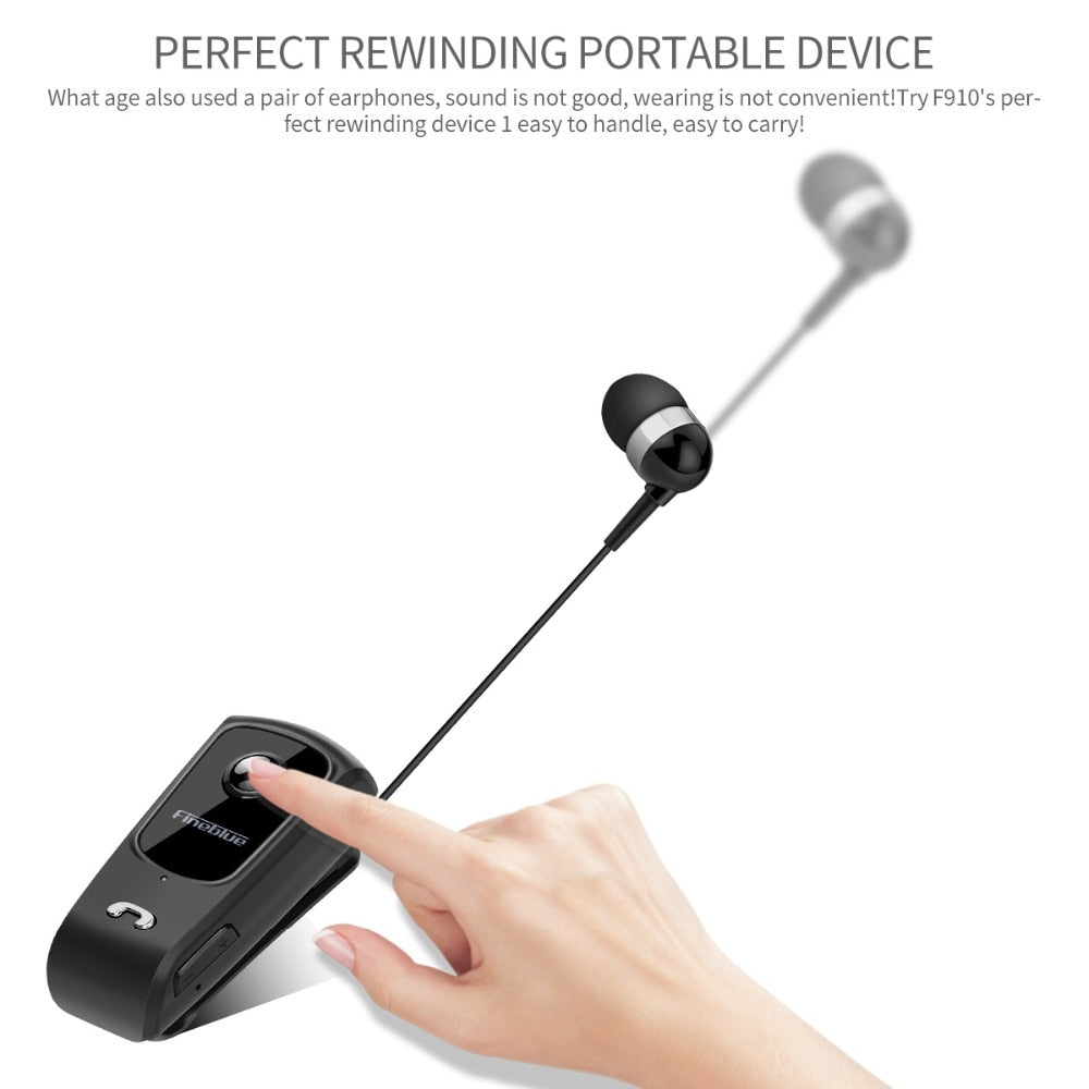 Fineblue F920 Mini Wireless Bluetooth Earphone  Telescopic Type Business Earphone Vibration Alert Wear Stereo Sport Earphone