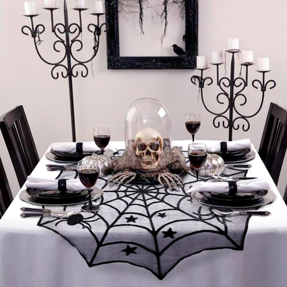 OurWarm Halloween Party Spider Game Pumpkin String Light Ghost Hanging Table Mat Treat Trick Horror Props Halloween Decorations