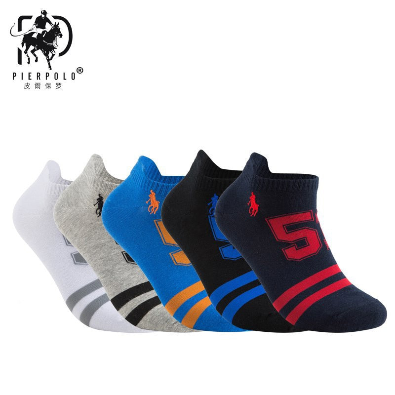 PIER POLO Socks Men Hot Sale Summer Socks Cotton Men's Fashion Short Socks 5 pairs/lot harajuku Happy Socks Men