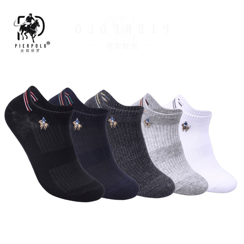 PIER POLO Socks Men Hot Sale Summer Socks Cotton Men's Fashion Short Socks 5 pairs/lot harajuku Happy Socks Men