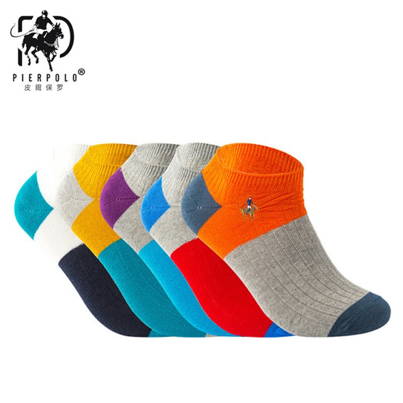 PIER POLO Socks Men Hot Sale Summer Socks Cotton Men's Fashion Short Socks 5 pairs/lot harajuku Happy Socks Men