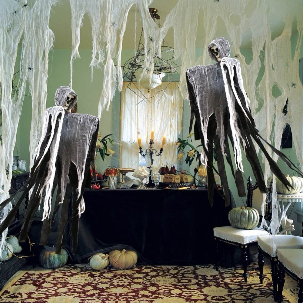 OurWarm Halloween Party Spider Game Pumpkin String Light Ghost Hanging Table Mat Treat Trick Horror Props Halloween Decorations
