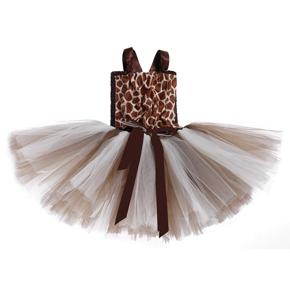 Girls Giraffe Costume Set Kids Halloween Tutu Dress Zoo Animal Outfit Toddler Baby Girl Fancy Birthday Party Dresses Vestido
