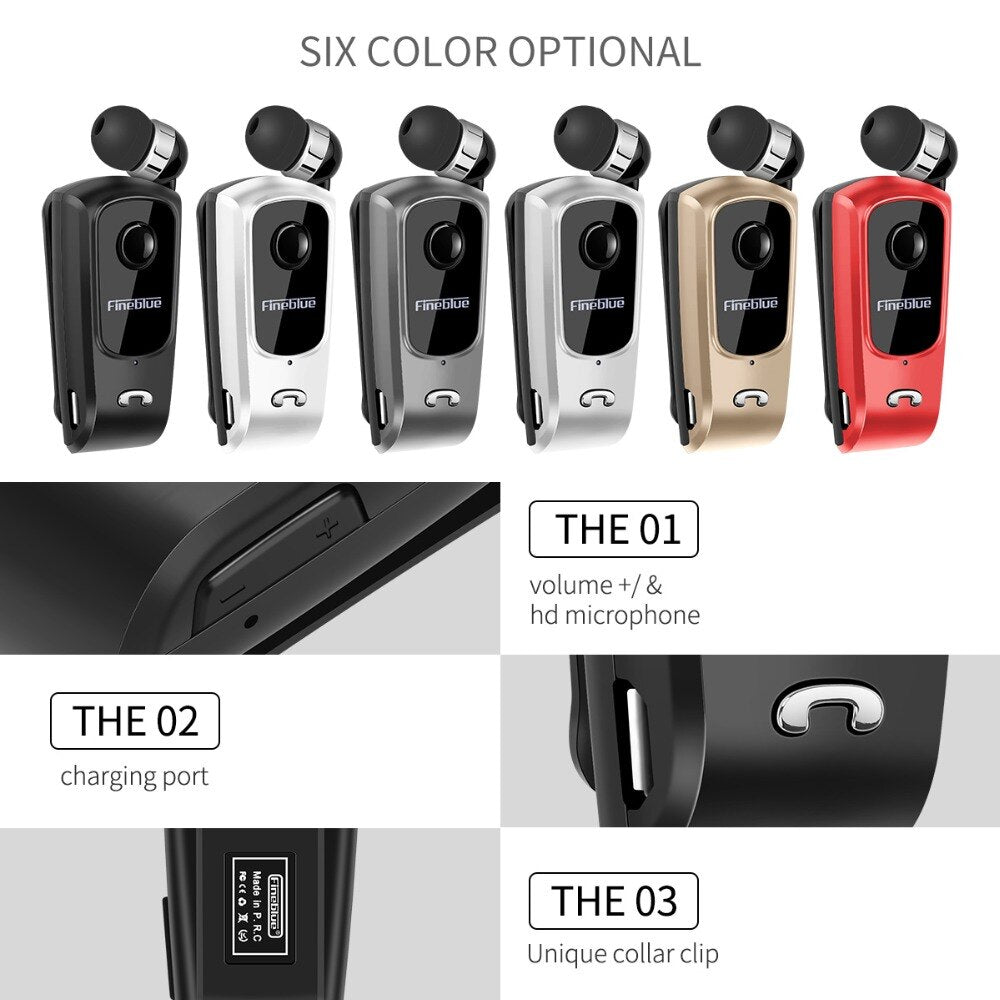 Fineblue F920 Mini Wireless Bluetooth Earphone  Telescopic Type Business Earphone Vibration Alert Wear Stereo Sport Earphone