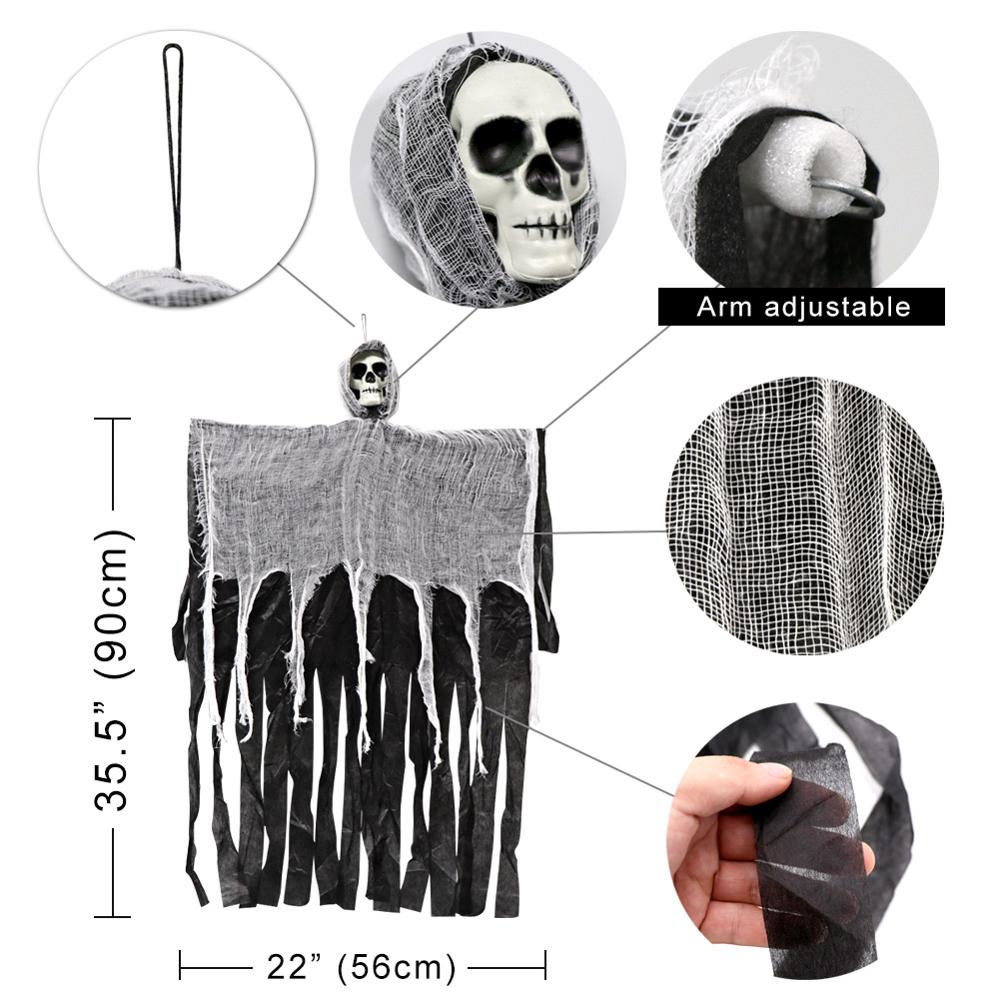 OurWarm Halloween Party Spider Game Pumpkin String Light Ghost Hanging Table Mat Treat Trick Horror Props Halloween Decorations