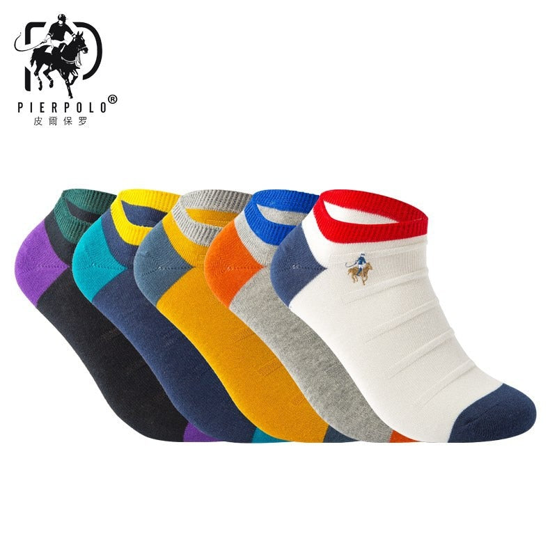 PIER POLO Socks Men Hot Sale Summer Socks Cotton Men's Fashion Short Socks 5 pairs/lot harajuku Happy Socks Men