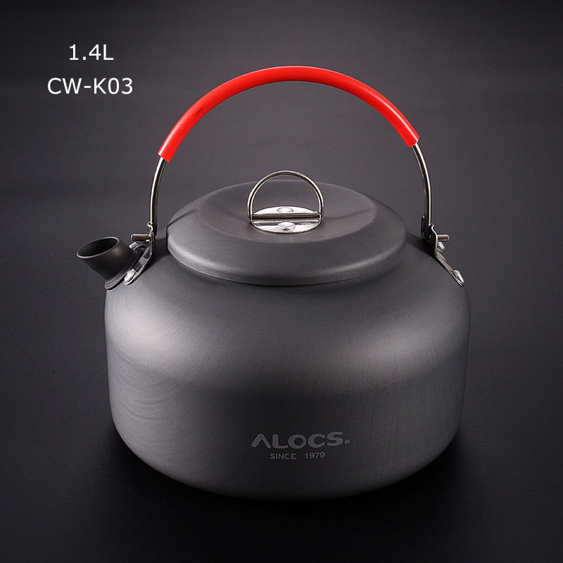 ALOCS CW-K02 CW-K03 Outdoor Water Kettle Teapot Coffee Pot 0.8L 1.4L Aluminum For Picnic Camping Hiking Travel