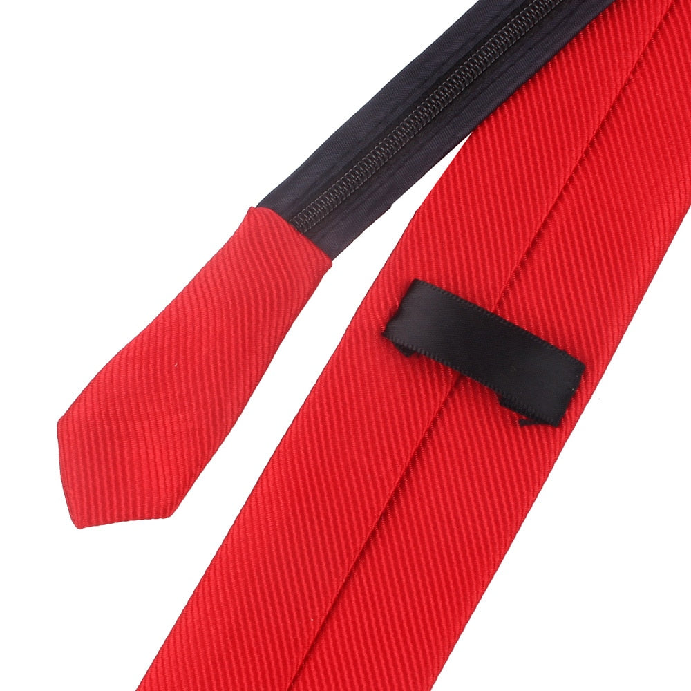 Zipper Necktie For Men Women Tie for Boys Girls Suits 6cm SolidTies Slim Girls Neck tiie Gravatas Rubber Pre-tied Tie